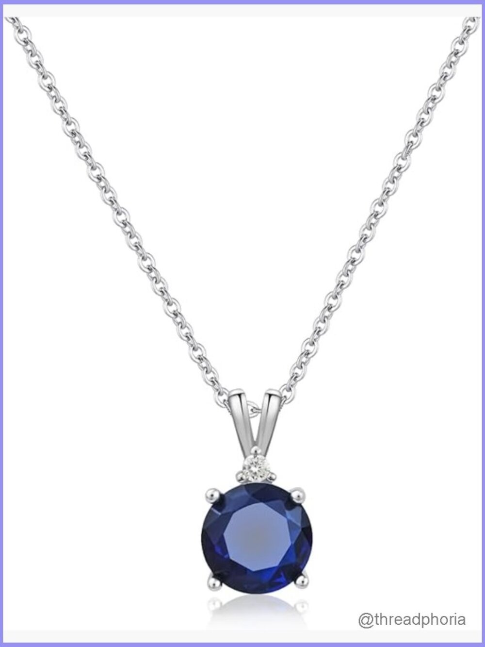 8mm Round Cubic Zirconia Sterling Silver Dainty Pendant Necklace 18in